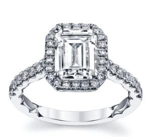 emerald cut diamond engagement ring