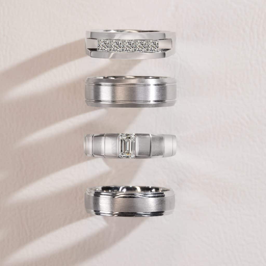 mens white gold wedding bands