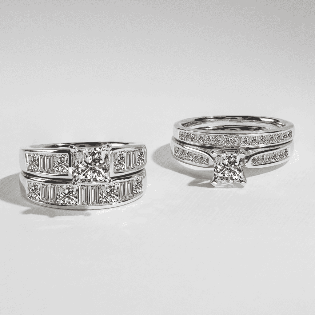 white gold wedding sets