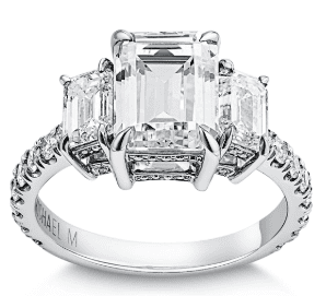 modern emerald cut diamond engagement ring