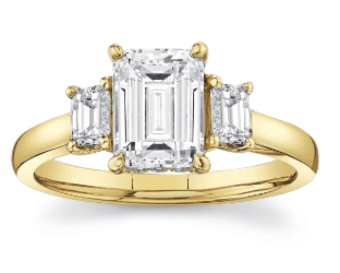 emerald cut diamond engagement ring with sidestones