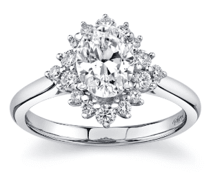 oval diamond halo engagement ring