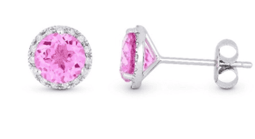 pink sapphire stud earrings