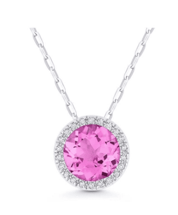 pink sapphire and diamond pendant