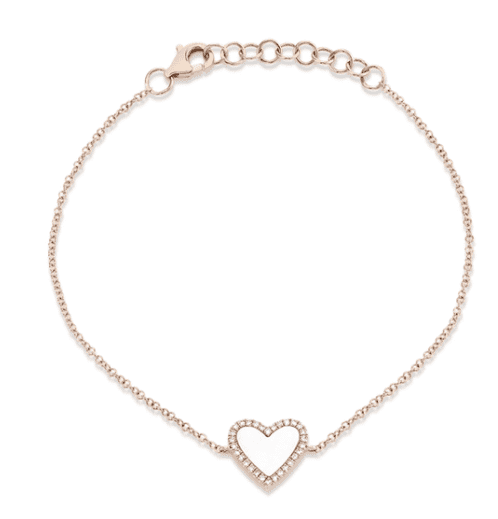 mother of pearl heart bracelet