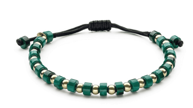 green beaded braclet