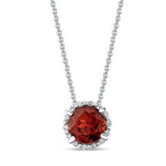 january birthstone red garnet pendant