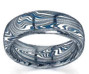 damascus steel mens wedding band