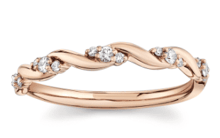 rose gold wedding band stack
