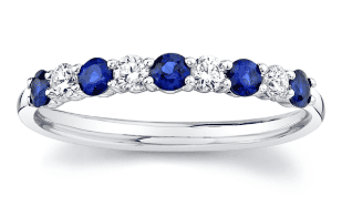 sapphire diamond wedding ring stack