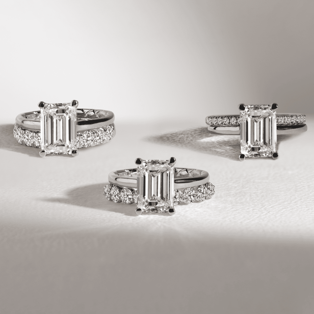 emerald cut diamond engagement ring