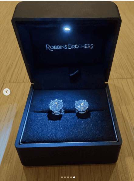 diamond stud earrings and stack